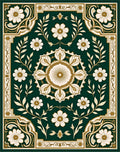 Vintage Botanical Floral Garden Rug