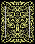 Yellow Floral Bordered Central Medallion Design Rug