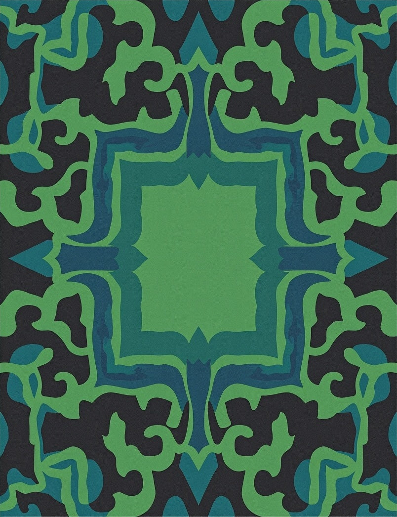 Organic Swirls In Teal And Green Rug