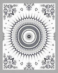 Intricate Mandala Style Rayed Circular Pattern Rug