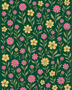 Yellow Pink Floral Botanical Design Rug