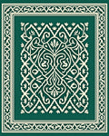 Intricate White Floral Scrollwork Design Rug