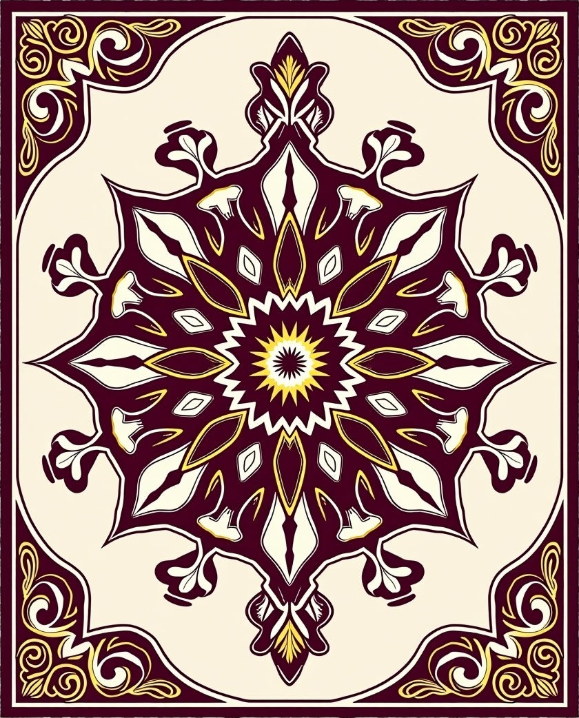 Grand Mandala Floral Pattern Rug