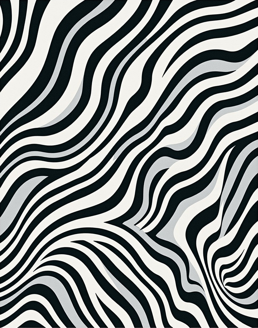 Dynamic Zebra Stripe Pattern Rug