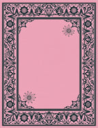 Ornate Floral Scrollwork Decorative Frame Rug