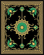 Art Nouveau Green Gold Floral Rug