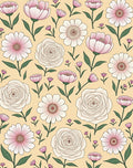 Delicate Floral Meadow Pattern Rug