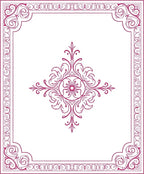 Ornate Floral Scrollwork With Border Design Rug