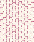 Cracked Hexagonal Pink Geometric Pattern Rug