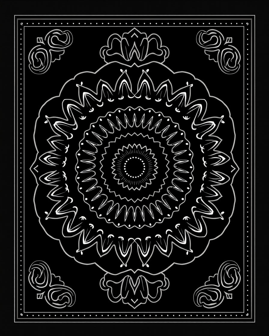 Ornate Mandala White Pattern Rug