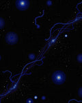 Cosmic Blue Swirl Starburst Pattern Rug