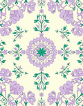 Elegant Lavender Floral Mandala Design Rug