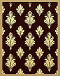 Gold Leaf Damask Pattern Rug