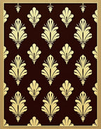 Gold Leaf Damask Pattern Rug