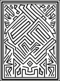 Abstract Maze Geometric Line Art Pattern Rug