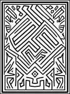 Abstract Maze Geometric Line Art Pattern Rug