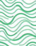 Wavy Green Intertwining Lines Pattern Rug