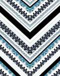 Chevron Black Teal Leaf Bands Rug