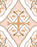 Blush Tan Floral Geometric Pattern Design Rug