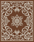 Elegant White Floral Scrollwork Rug