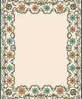 Floral Swirl Vine Border Design Rug
