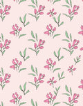 Pink Botanical Sketch Pattern Rug