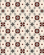 Brown Floral Lattice Pattern Rug