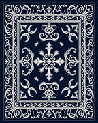 Ornate Floral Scrollwork Pattern Rug
