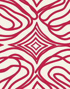 Modern Red Swirls Rhombus Pattern Rug