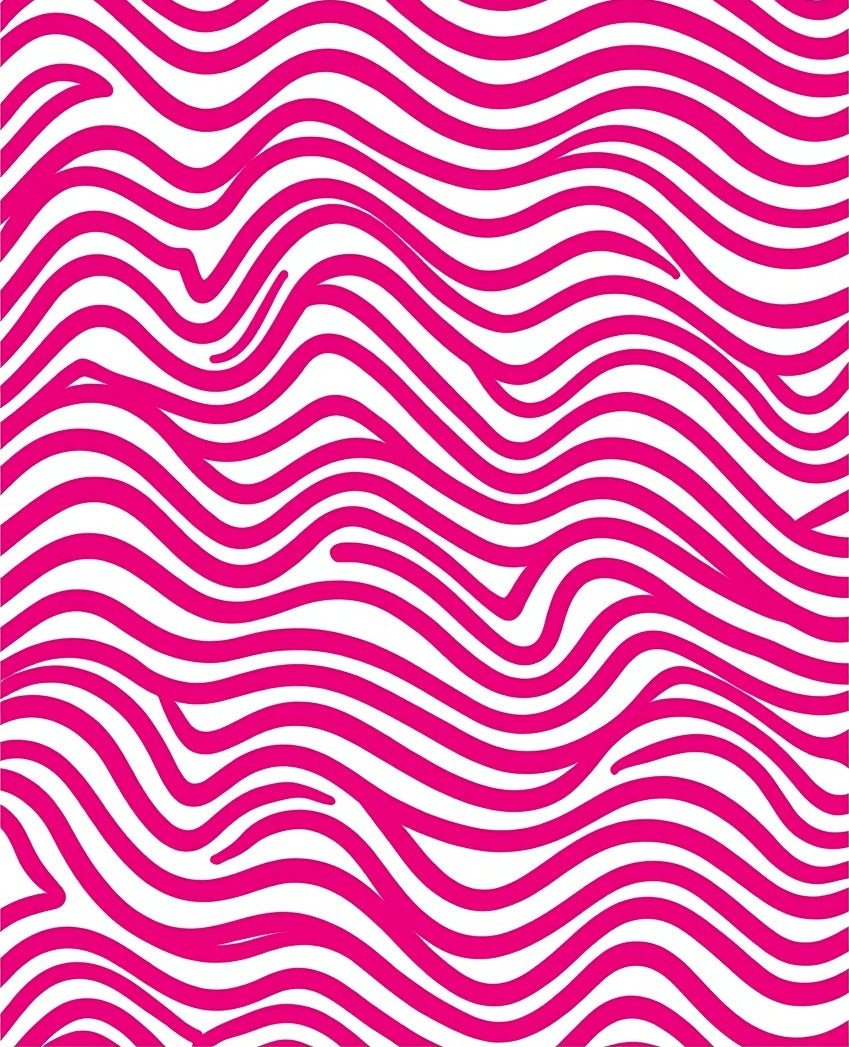 Bold Pink Wavy Stripe Design Rug