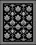 Classic Black White Floral Damask Rug