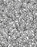 Line Art Botanical Pattern Design Rug