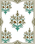 Ornate Floral Patterned Art Nouveau Rug