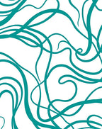 Teal Swirl Abstract Pattern Rug