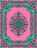 Pink Teal Floral Decorative Rug