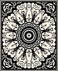 Mono Floral Mandala Pattern Rug