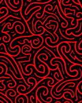 Red Swirl Abstract Continuous Pattern Rug