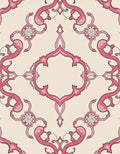 Elegant Pink Floral Medallion Design Rug