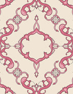 Elegant Pink Floral Medallion Design Rug