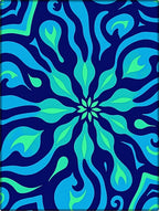 Abstract Swirls Vibrant Blue Green Rug