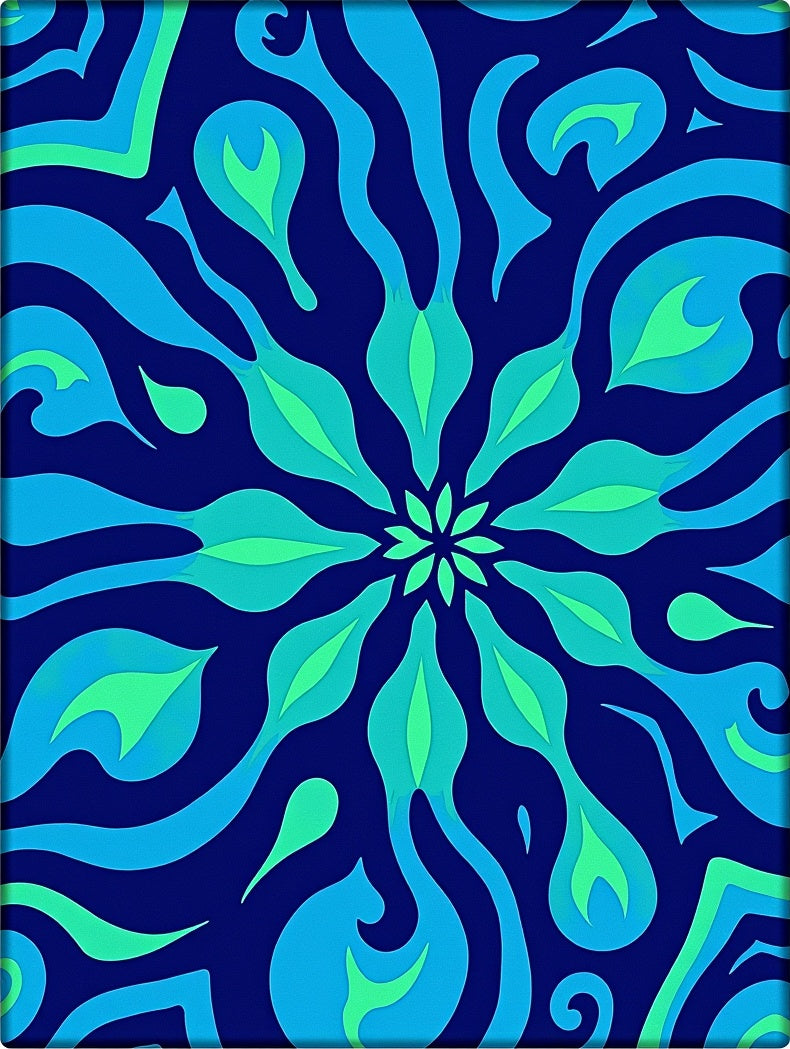 Abstract Swirls Vibrant Blue Green Rug