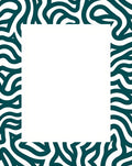 Teal And White Abstract Pattern Rug