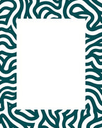 Teal And White Abstract Pattern Rug