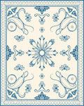 Classic Blue Cream Floral Scroll Rug