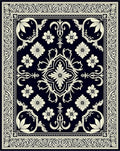 Classic Floral Scroll Border Pattern Rug