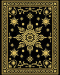 Gilded Snowflake Black Intricate Mandala Rug