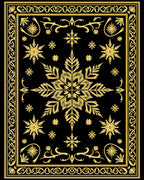 Gilded Snowflake Black Intricate Mandala Rug