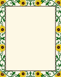 Yellow Sunflowers Vine Border Rug