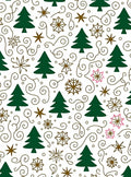 Festive Green Fir Tree Snowflake Swirl Rug