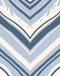 Abstract Blue Wavy Chevron Pattern Rug